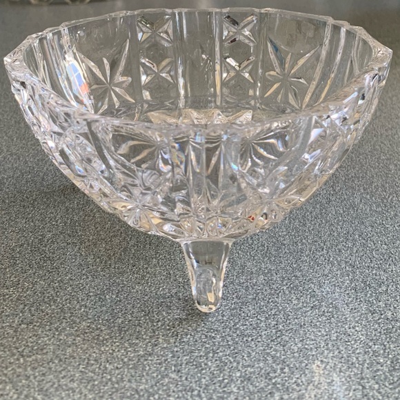 VINTAGE•crystal 3 footed tray• makeup •vanity - Picture 4 of 7